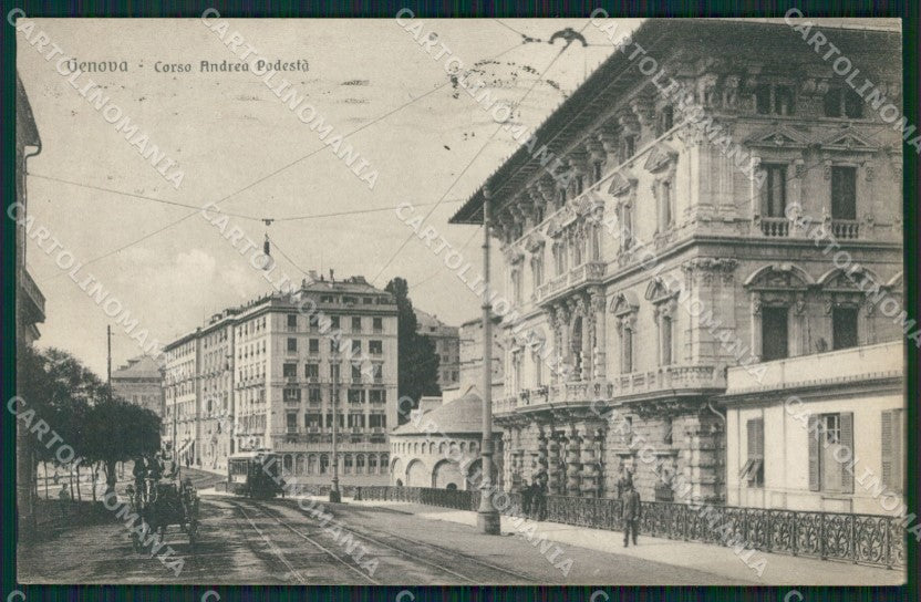 Genova Città Corso Podestà Tram Carrozza cartolina QZ5158 – fronte