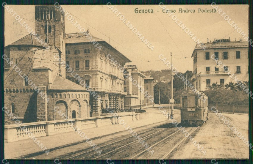 Genova Città Corso Podestà Tram cartolina QZ5160 – fronte