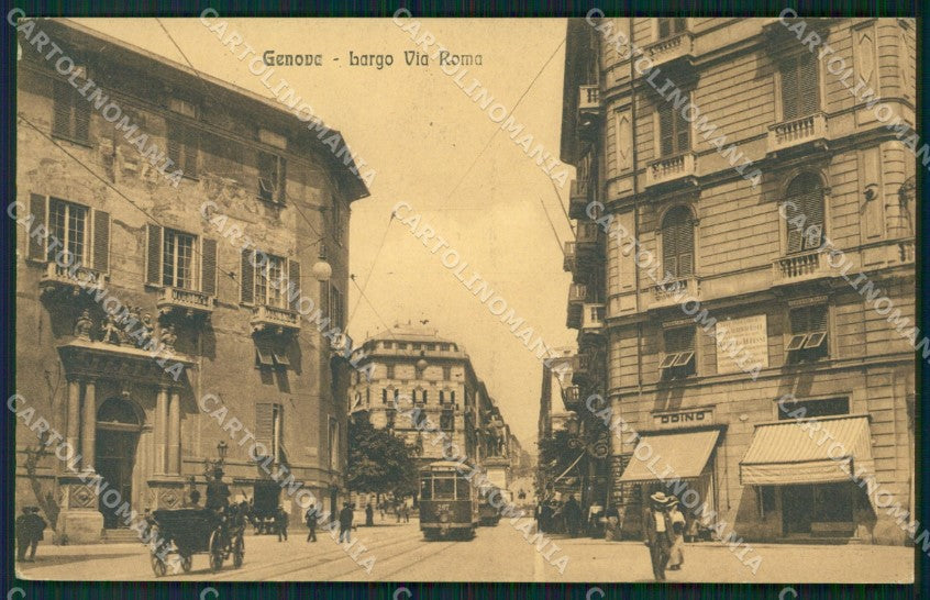 Genova Città Via Roma Tram Carrozza cartolina QZ5162 – fronte