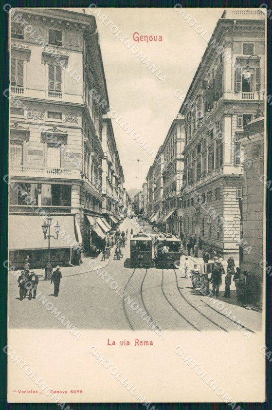 Genova Città Via Roma Tram cartolina QZ5163 – fronte