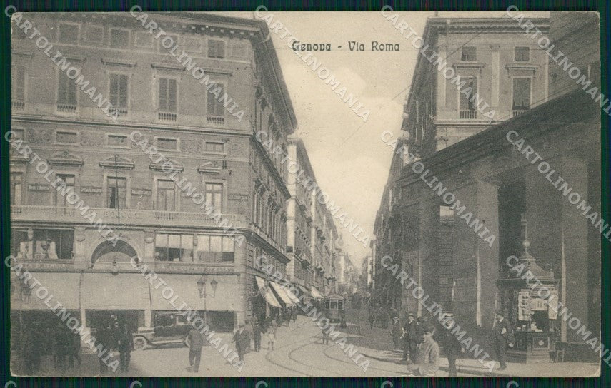 Genova Città Via Roma Tram Auto cartolina QZ5165 – fronte