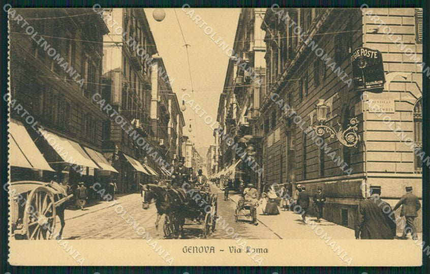 Genova Città Via Roma Carrozza cartolina QZ5168 – fronte