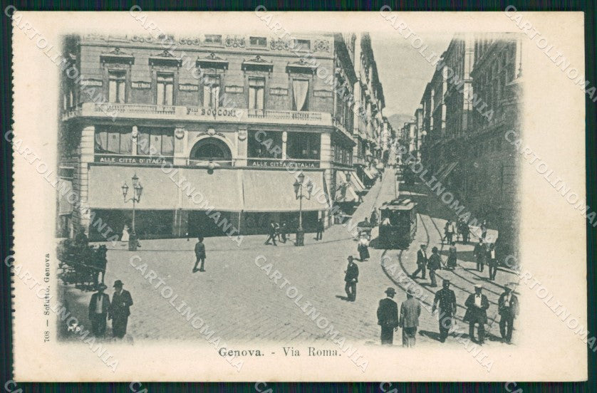 Genova Città Via Roma Tram cartolina QZ5169 – fronte