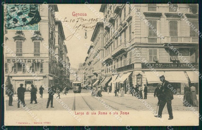 Genova Città Via Roma Tram cartolina QZ5179 – fronte