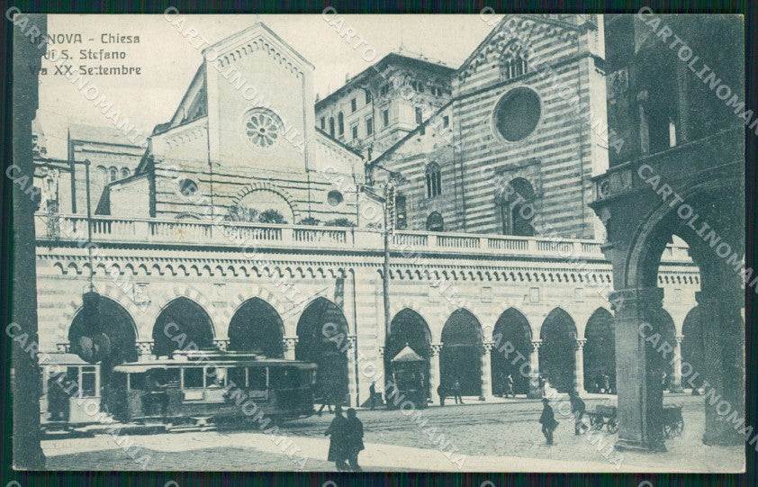 Genova Città Via XX Settembre Tram cartolina QZ5208 – fronte