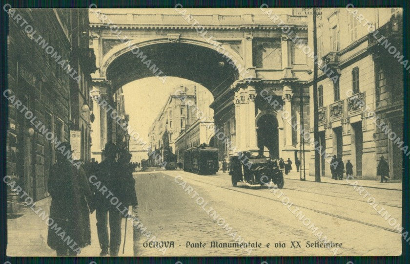 Genova Città Via XX Settembre Tram Auto cartolina QZ5217 – fronte