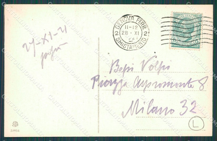Genova Città Via XX Settembre Tram cartolina QZ5229 – retro