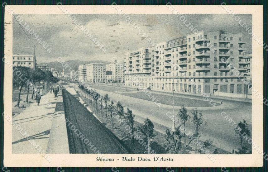Genova Città Viale Duca D'Aosta cartolina QZ5242 – fronte