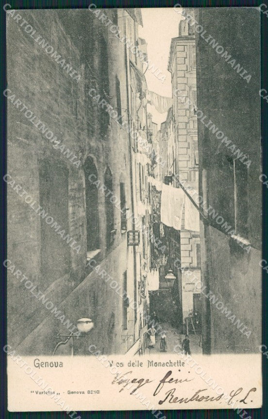 Genova Città Vico Monachette cartolina QZ5244 – fronte