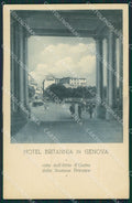 Genova Città Stazione Hotel Britannia PIEGA cartolina QZ5252 – fronte