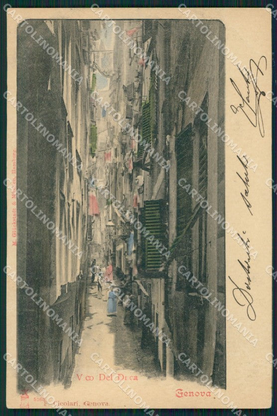 Genova Città Vico del Duca cartolina QZ5256 – fronte