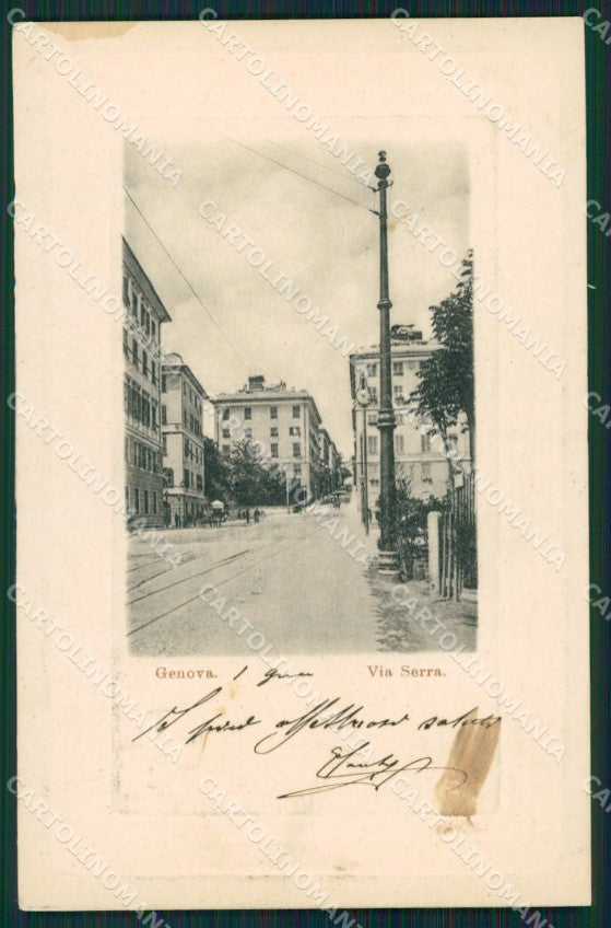 Genova Città Via Serra MACCHIA cartolina QZ5263 – fronte