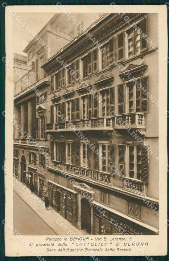 Genova Città Via San Lorenzo PIEGHINA cartolina QZ5267 – fronte