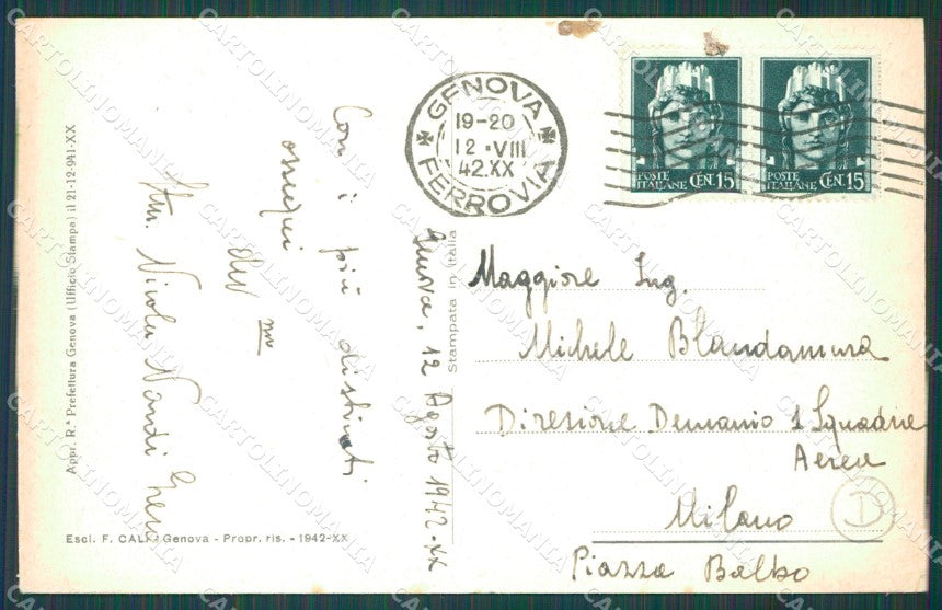 Genova Città Corso Marconi STRAPPINO cartolina QZ5268 – retro