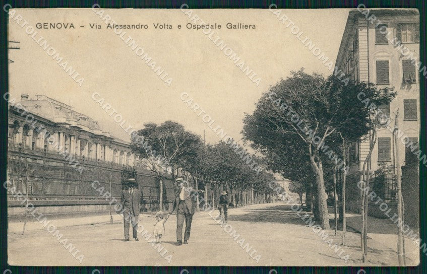 Genova Città Via Volta Ospedale REINCOLLATA cartolina QZ5281 – fronte