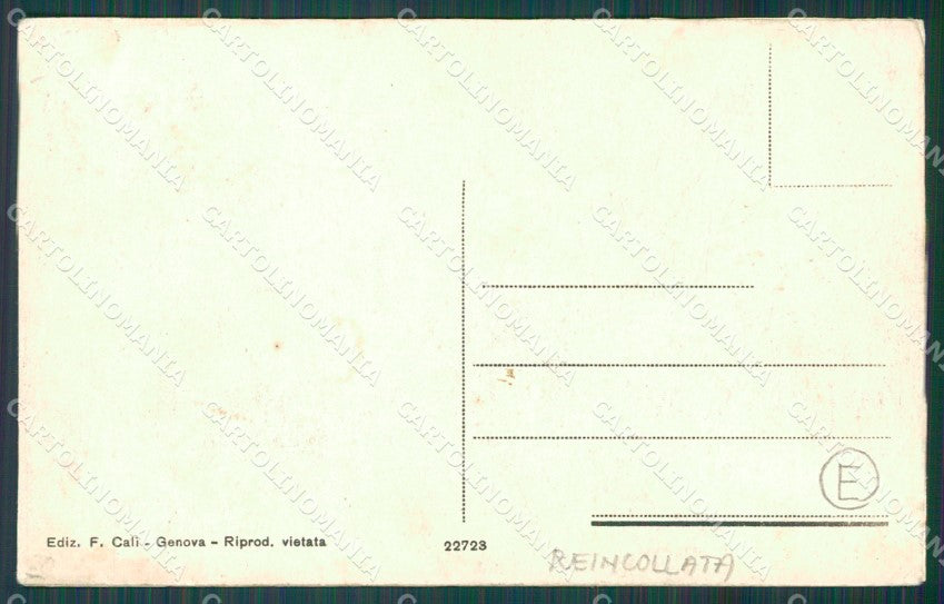 Genova Città Via Volta Ospedale REINCOLLATA cartolina QZ5281 – retro