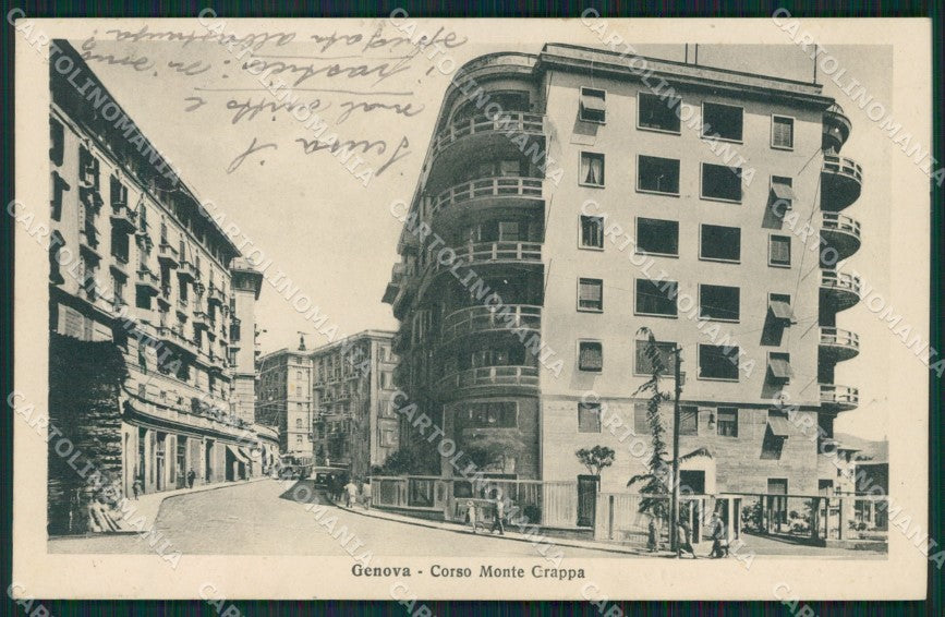 Genova Città Corso Monte Grappa PIEGA cartolina QZ5289 – fronte