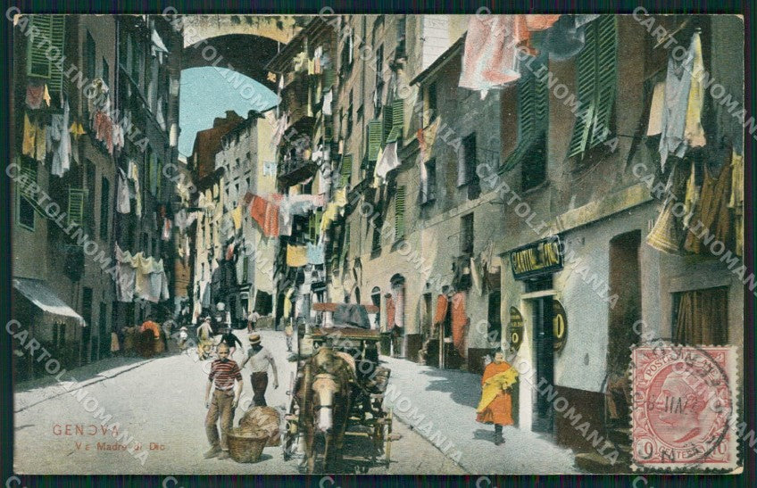 Genova Città Via Madre di Dio cartolina QZ5290 – fronte
