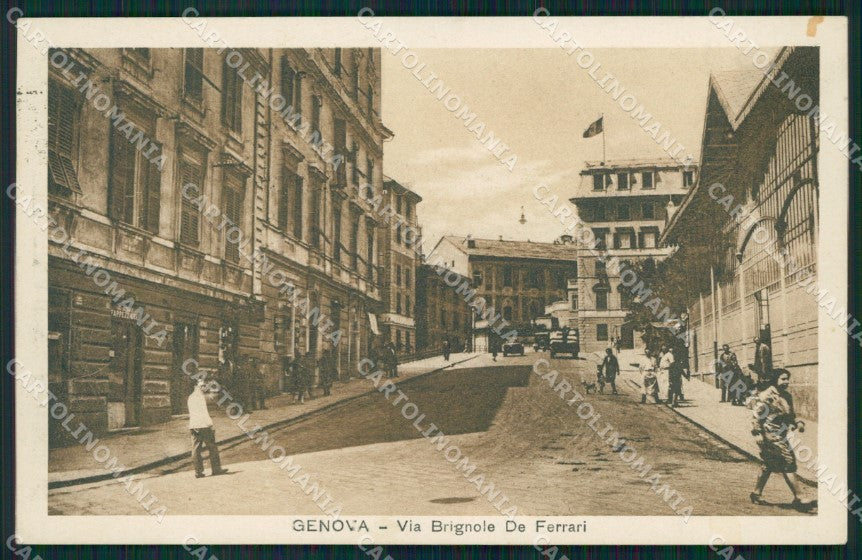 Genova Città Via Brignole De Ferrari cartolina QZ5299 – fronte