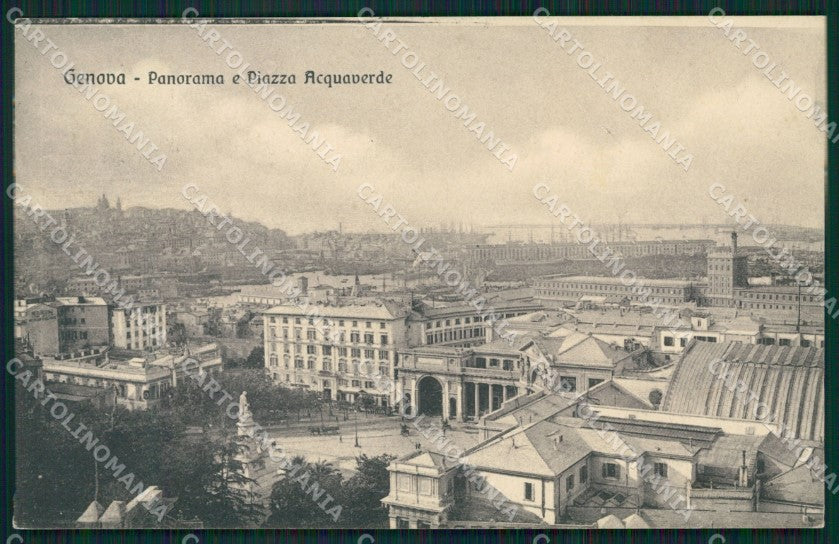 Genova Città Piazza Acquaverde cartolina QZ5317 – fronte