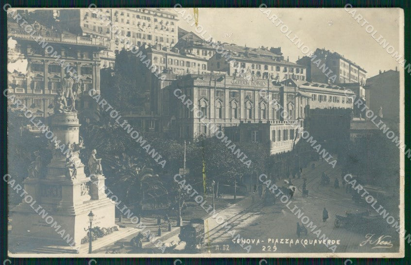Genova Città Piazza Acquaverde J.Neer Tram a Cavalli COLLA Foto cartolina QZ5323 – fronte