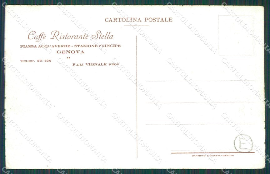 Genova Città Piazza Acquaverde Pubblicitaria cartolina QZ5330 – retro