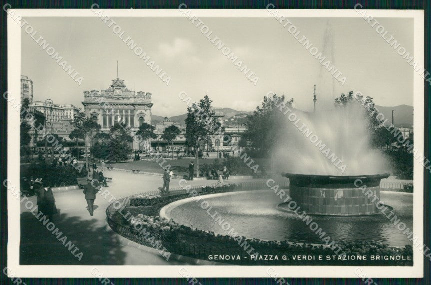 Genova Città Stazione Brignole Fontana Foto cartolina QZ5333 – fronte