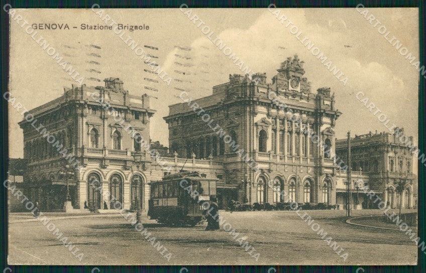 Genova Città Stazione Brignole Tram cartolina QZ5337 – fronte