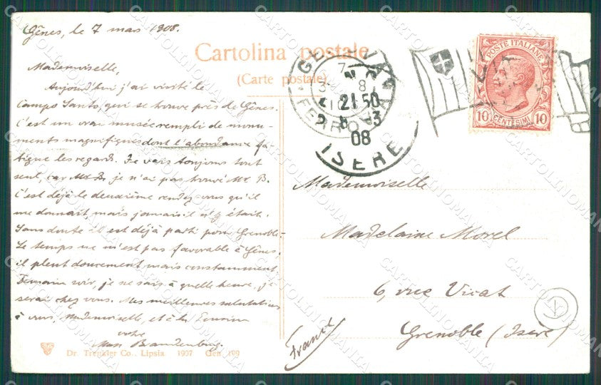 Genova Città Stazione Brignole Carrozze ABRASA cartolina QZ5338 – retro