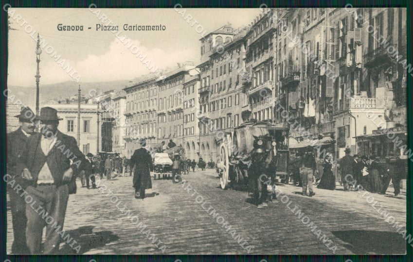 Genova Città Piazza Caricamento Carretto Cavallo cartolina QZ5357 – fronte