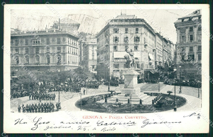 Genova Città Piazza Corvetto Militari cartolina QZ5359 – fronte