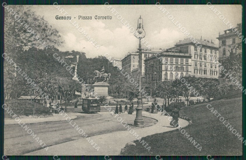 Genova Città Piazza Corvetto Tram cartolina QZ5360 – fronte
