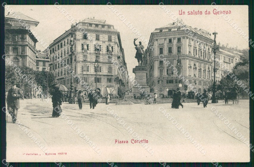 Genova Città Piazza Corvetto cartolina QZ5366 – fronte