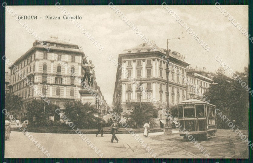 Genova Città Piazza Corvetto Tram cartolina QZ5368 – fronte