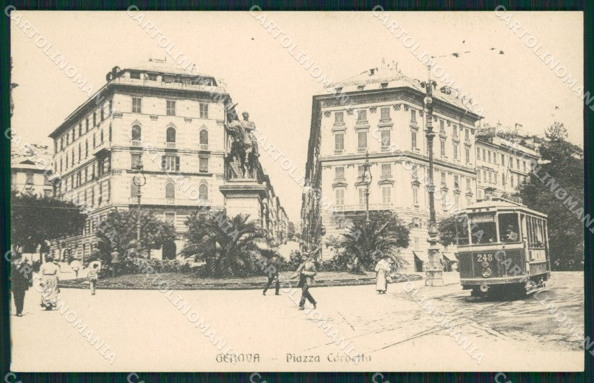 Genova Città Piazza Corvetto Tram cartolina QZ5369 – fronte
