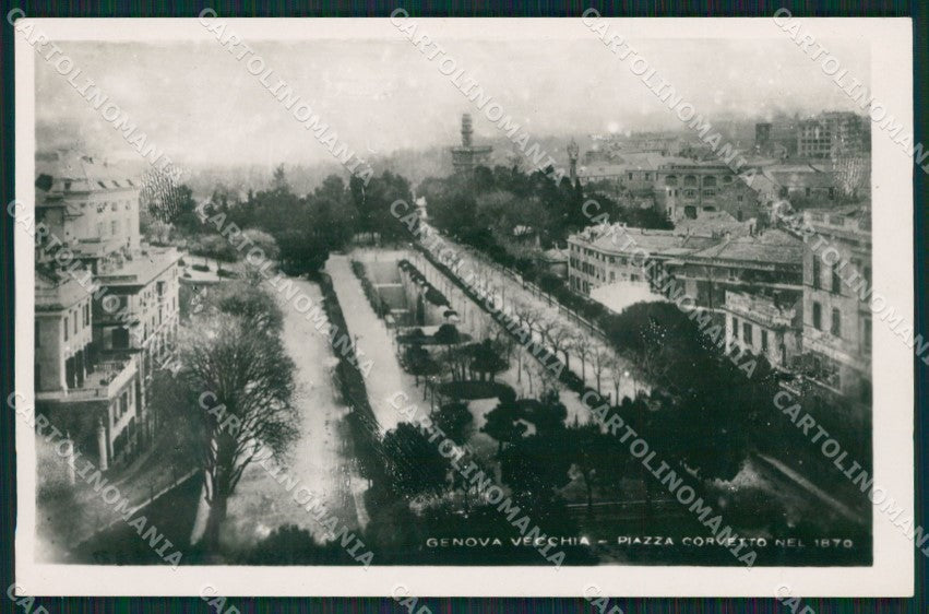 Genova Città Piazza Corvetto Foto cartolina QZ5370 – fronte