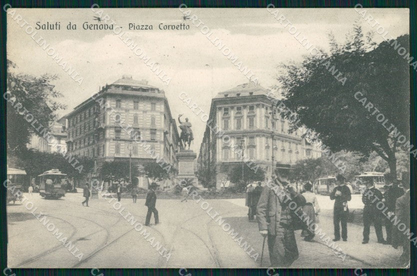Genova Città Piazza Corvetto Tram cartolina QZ5371 – fronte