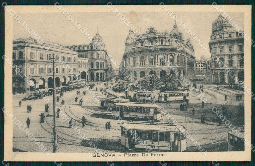 Genova Città Piazza De Ferrari Tram cartolina QZ5375 – fronte