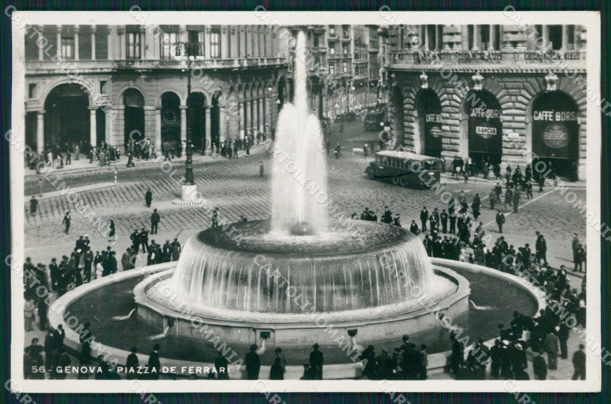 Genova Città Piazza De Ferrari Fontana Corriera Foto cartolina QZ5380 – fronte