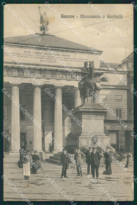 Genova Città Piazza De Ferrari Garibaldi ABRASA cartolina QZ5381 – fronte
