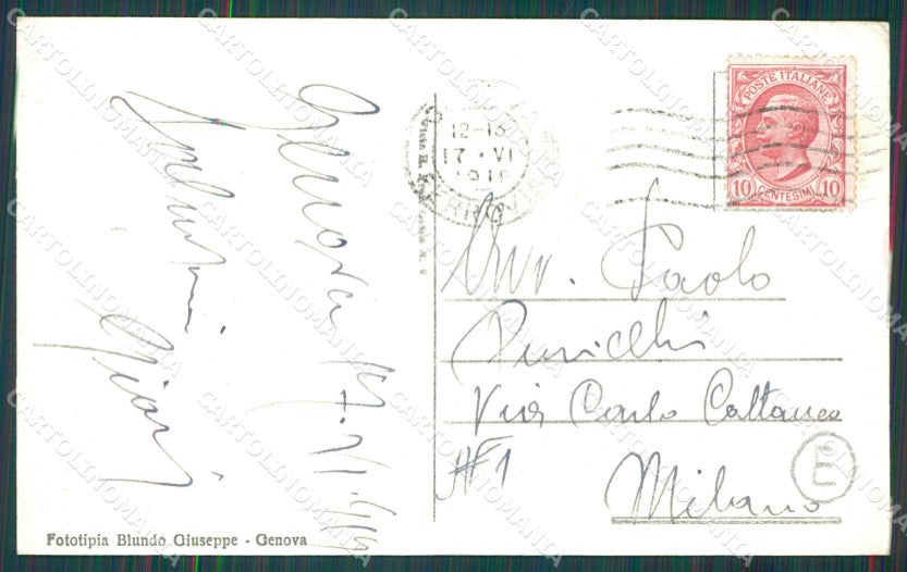 Genova Città Piazza De Ferrari Auto Credito Italiano cartolina QZ5393 – retro
