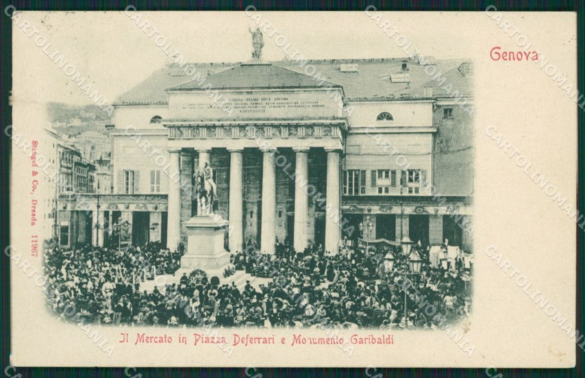 Genova Città Piazza De Ferrari Garibaldi Mercato cartolina QZ5395 – fronte