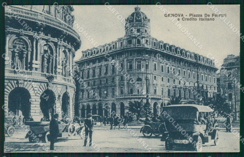 Genova Città Piazza De Ferrari Auto Credito Italiano cartolina QZ5396 – fronte