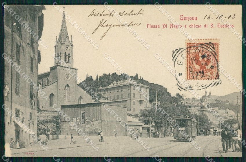 Genova Città Piazza Dinegro Tram cartolina QZ5406 – fronte