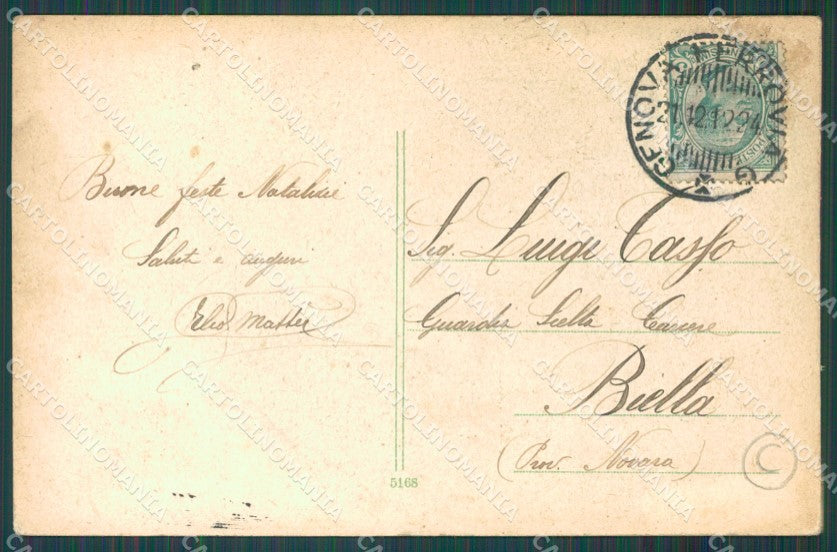 Genova Città Piazza Fontane Marose Carrozze SCOLLATA cartolina QZ5408 – retro