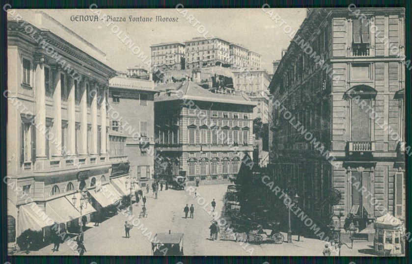 Genova Città Piazza Fontane Marose PIEGHINA cartolina QZ5412 – fronte