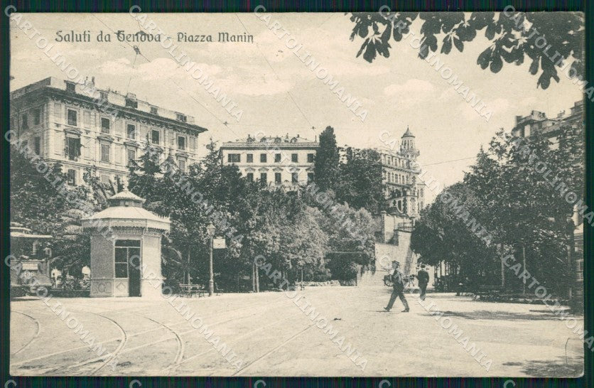 Genova Città Piazza Manin cartolina QZ5424 – fronte