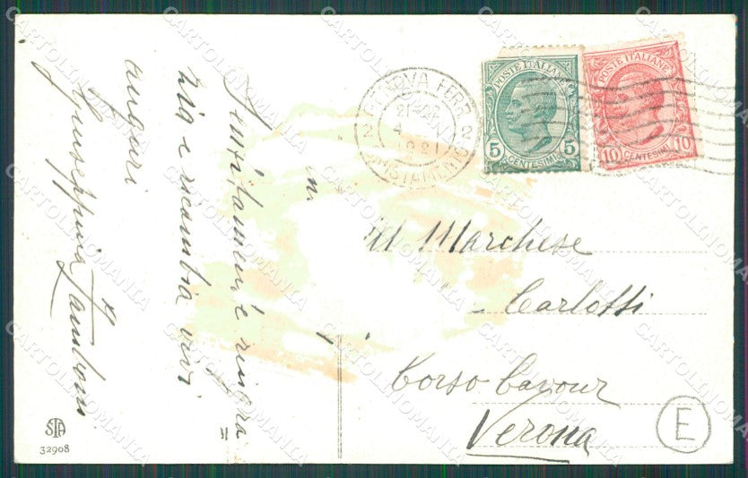 Genova Città Piazza Manin ABRASA COLLA cartolina QZ5427 – retro