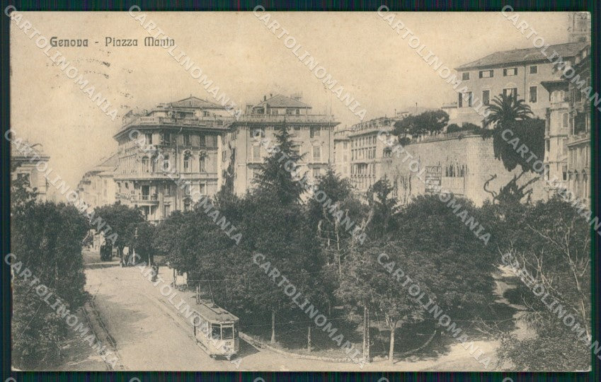 Genova Città Piazza Manin Tram cartolina QZ5428 – fronte