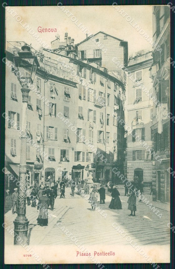 Genova Città Piazza Ponticello cartolina QZ5433 – fronte